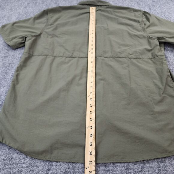 Wrangler Shirt Mens XL Green Short Sleeve Regular Fit Button Down Hiking Pockets - Picture 6 of 16